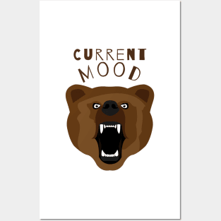 Funny Bear Current Mood Grumpy Gifts Posters and Art